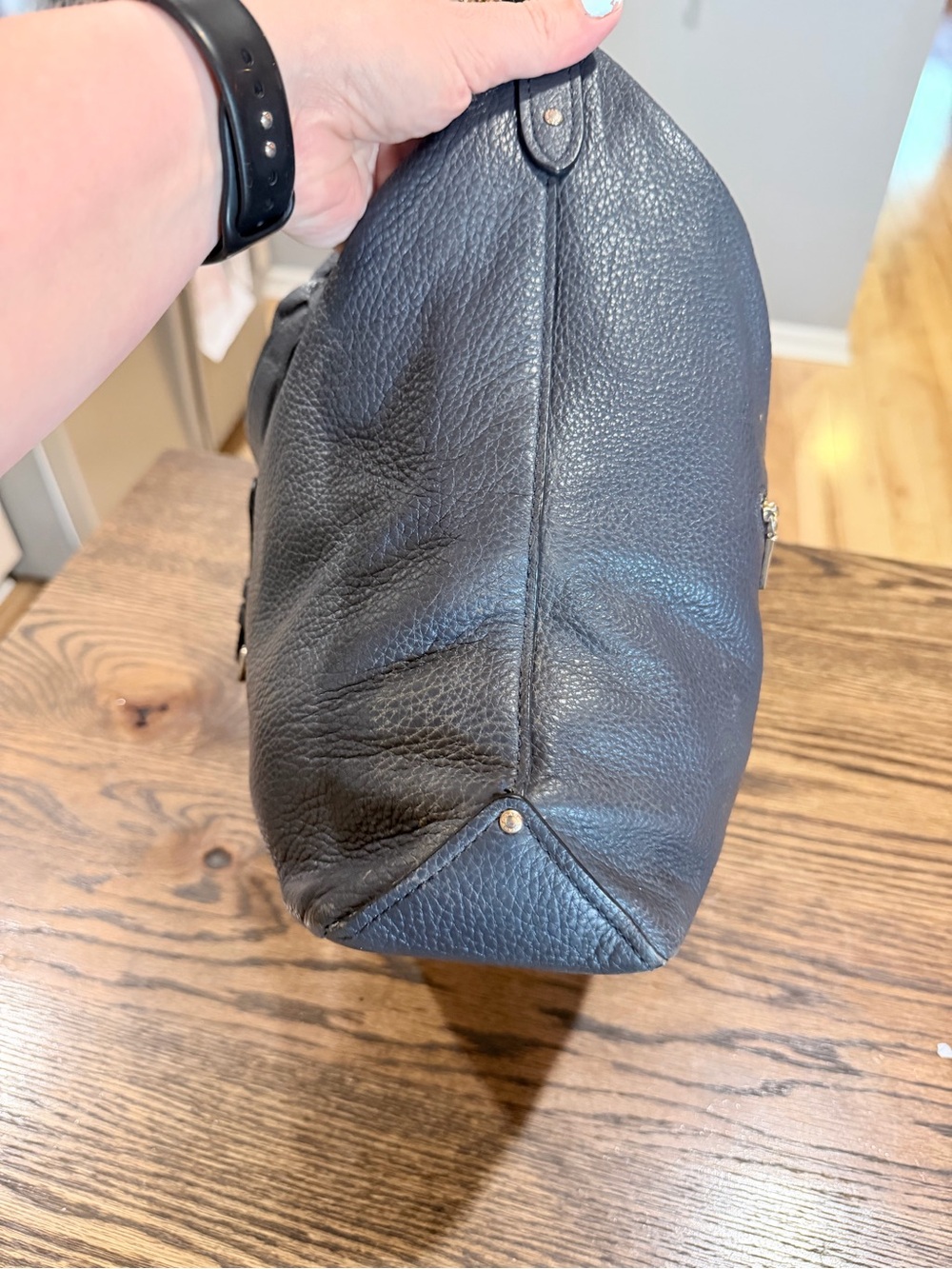 Coach Abby Duffle, Black Pebbled Leather Two-Way with Gold Hardware - Picture 9 of 13